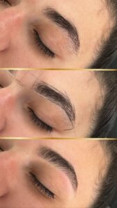 Before and after brow shaping